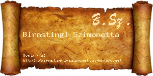 Birnstingl Szimonetta névjegykártya